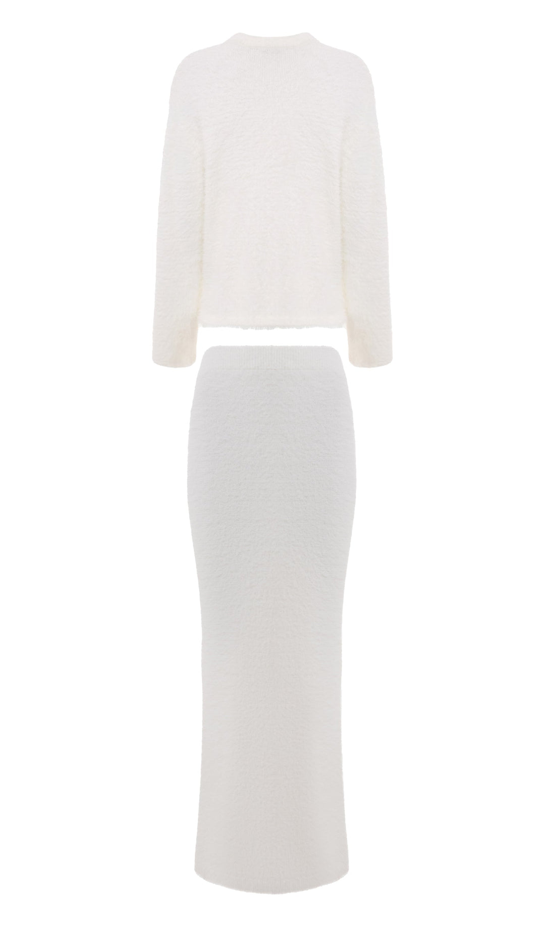 Fluffy Knitted Cardigan & Maxi Skirt Set