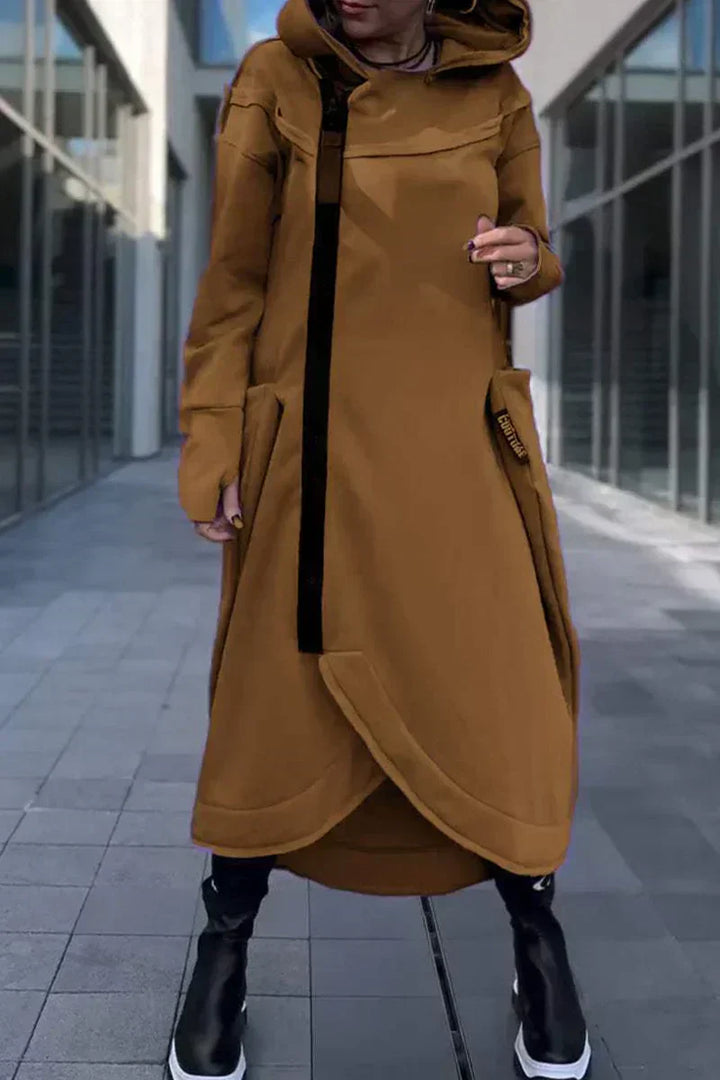 Rachele | Lightweight Long Zip-up Hoodie Dress