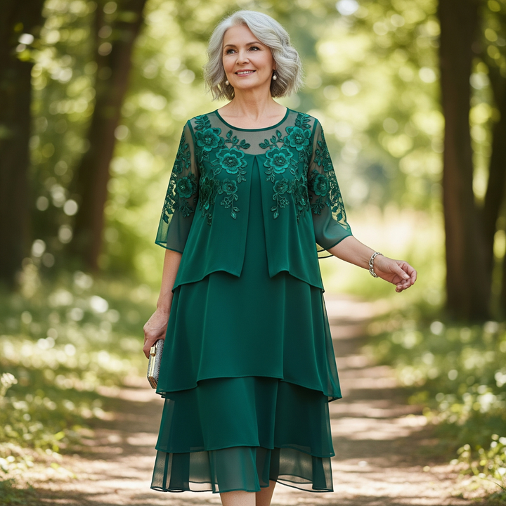 Bernice™ | Embroidered Three-Layer Dress