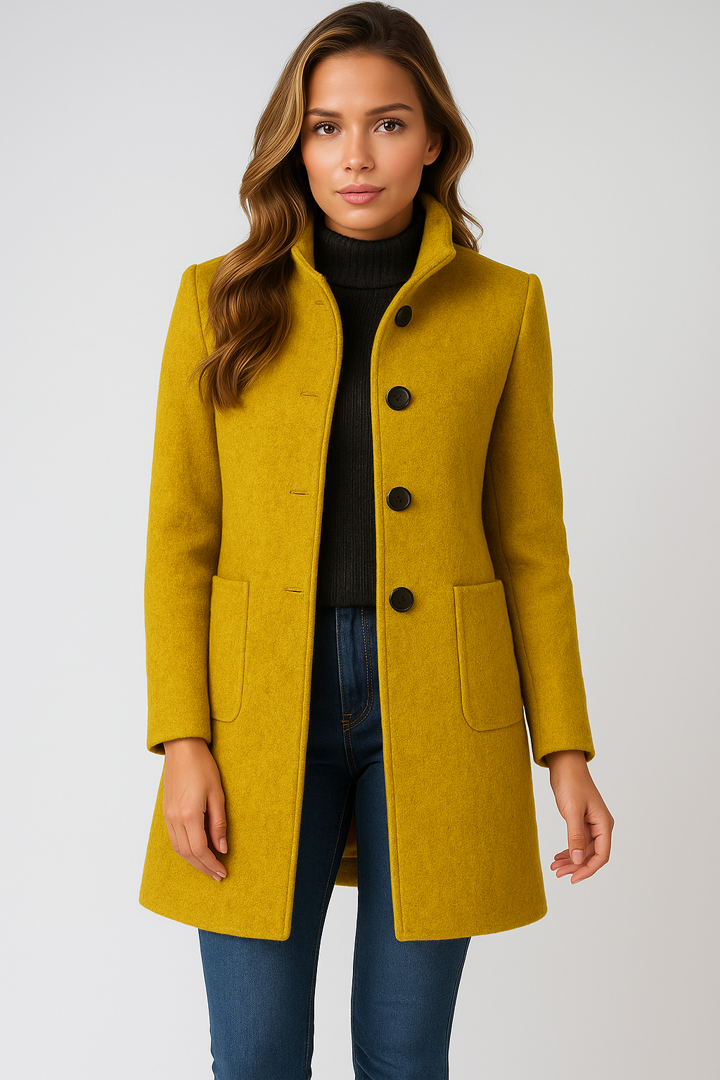 Lucy™ | High Collar Jacket in Wool Blend