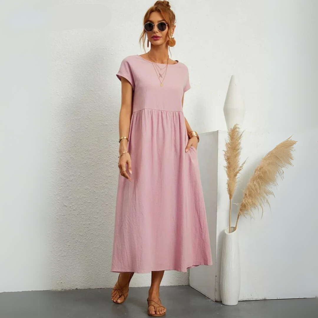 Isla | 100% Pure Cotton Casual Midi Dress