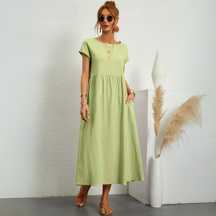 Isla | 100% Pure Cotton Casual Midi Dress