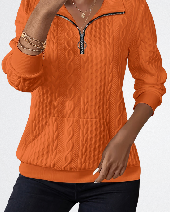 Celeste - Soft Knit Zip Sweater