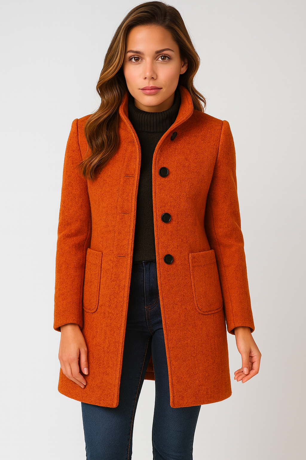 Lucy™ | High Collar Jacket in Wool Blend
