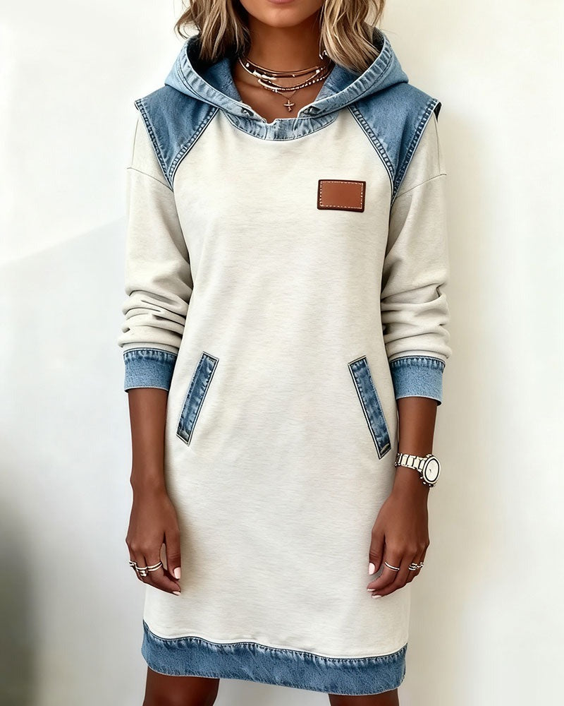 Denim Dress with Hood