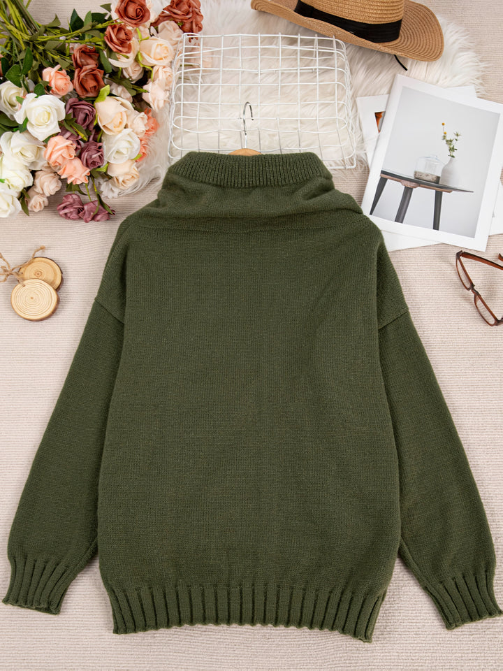 Zelina - Long Sleeve Sweater With Pocket