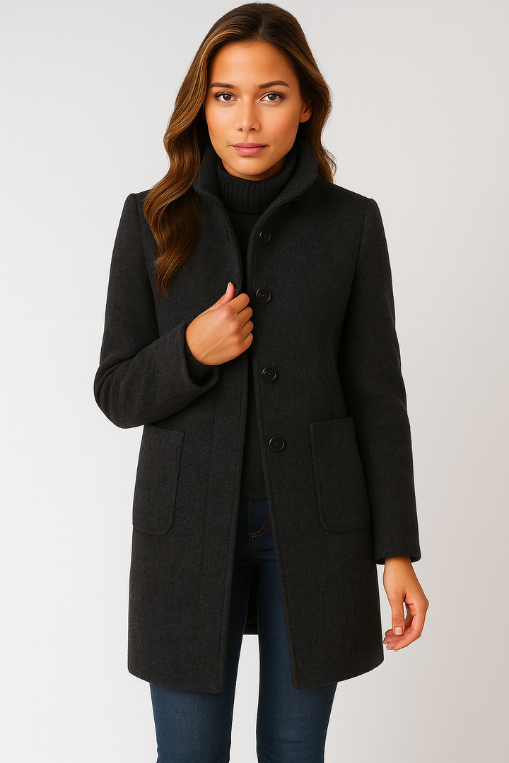 Lucy™ | High Collar Jacket in Wool Blend