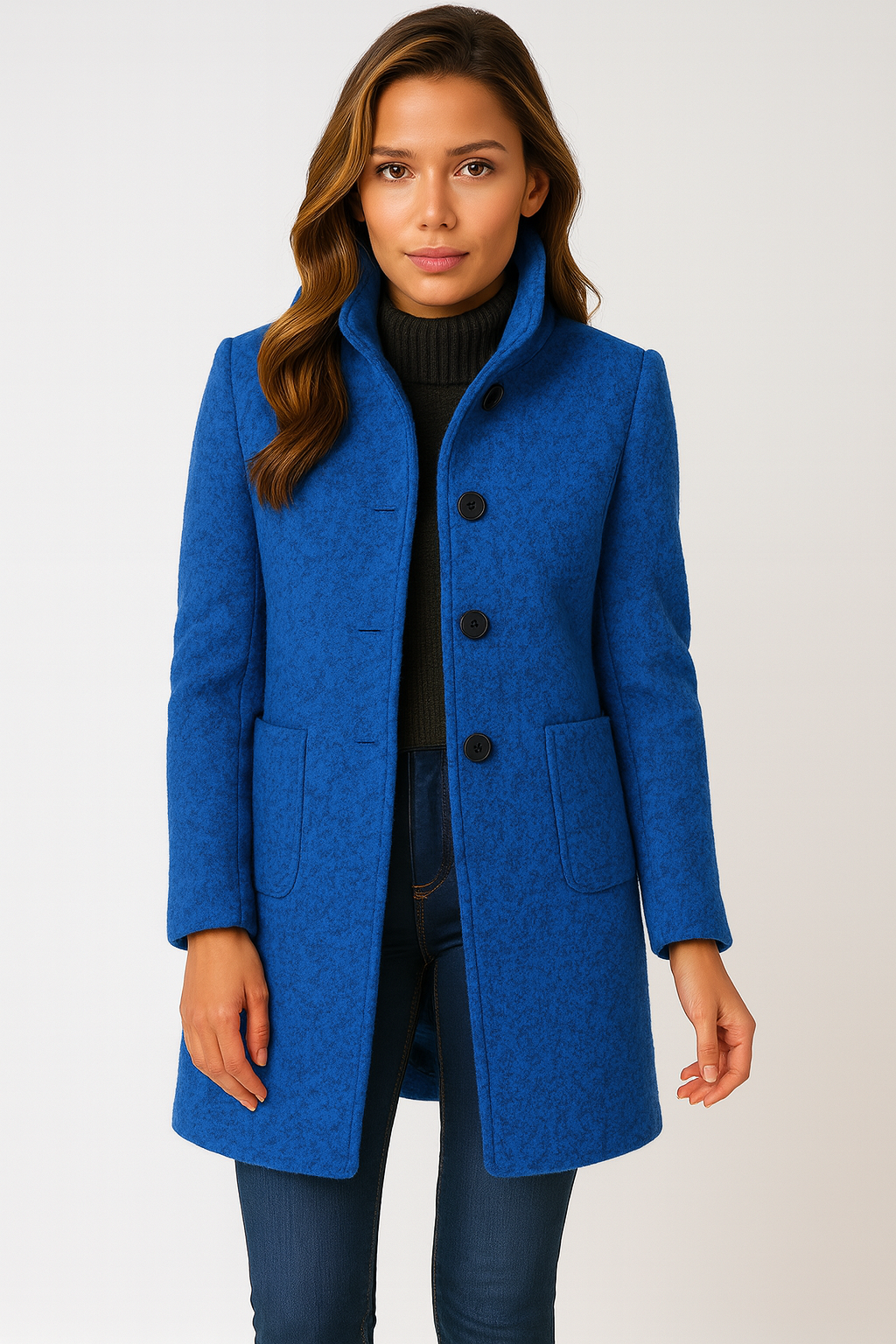 Lucy™ | High Collar Jacket in Wool Blend
