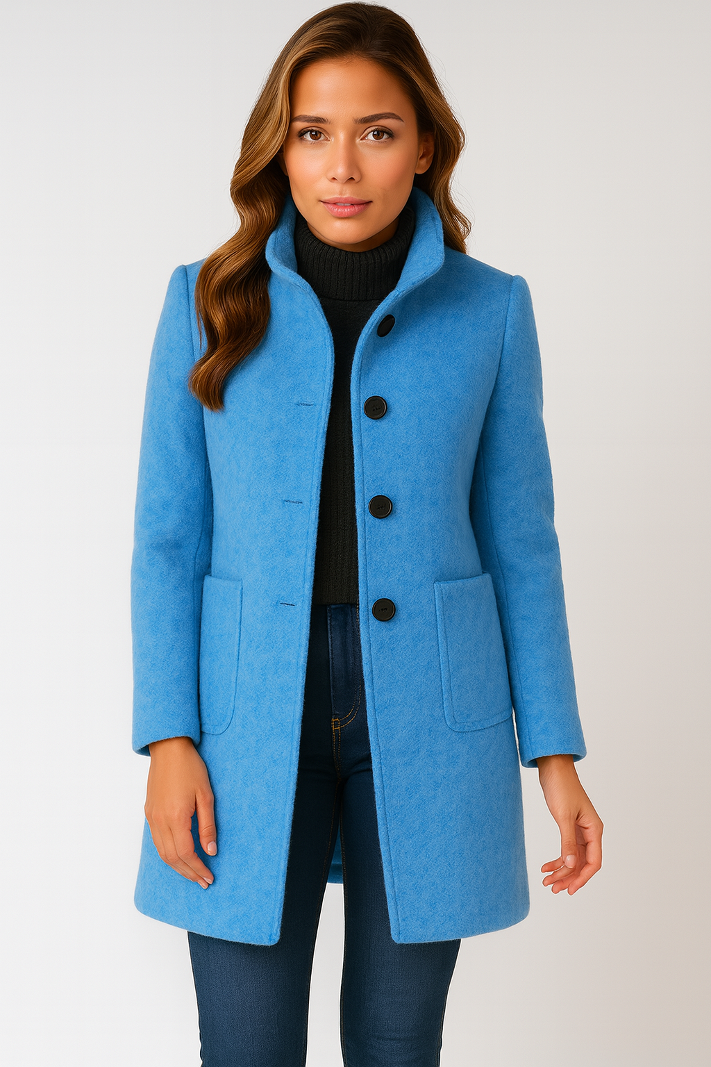 Lucy™ | High Collar Jacket in Wool Blend
