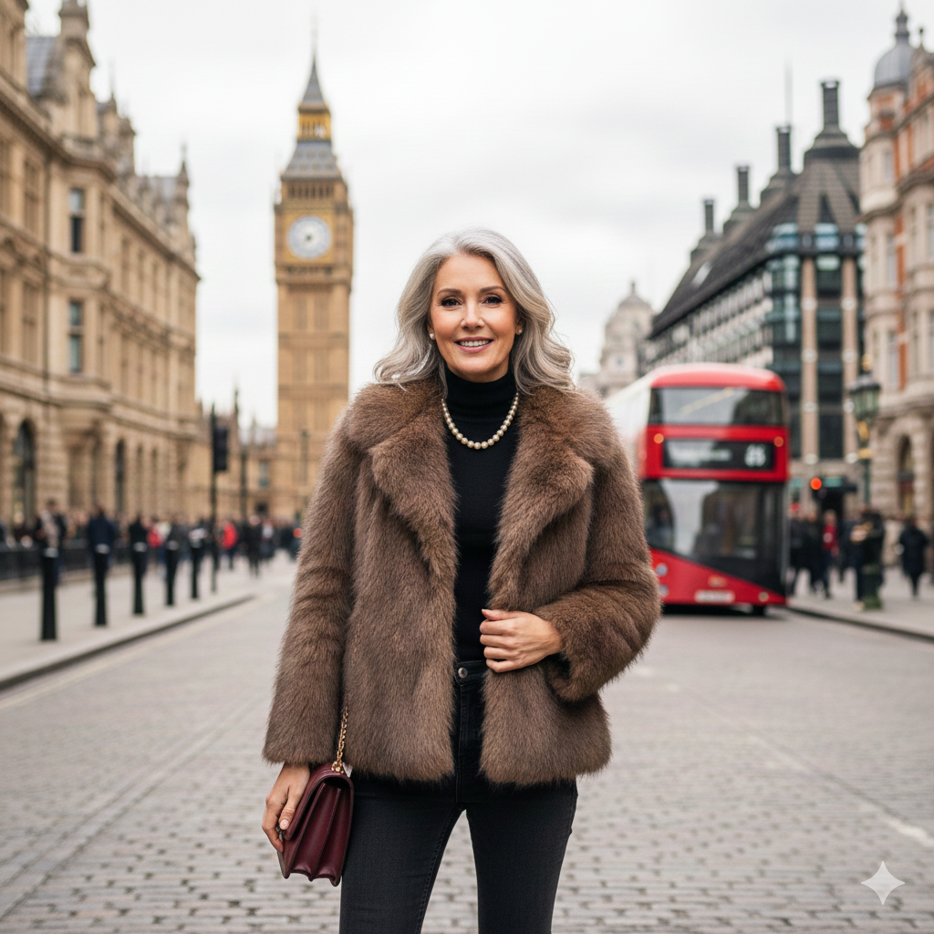 Max & Lucy Winter Luxe Faux Fur Coat