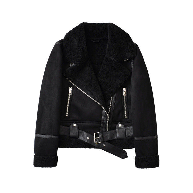 Flor | Suede Velvet Fur Lambswool Jacket