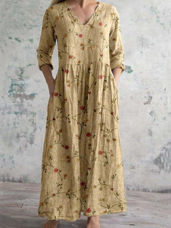 Celestine | Maxi Dress With Vintage Flower Print