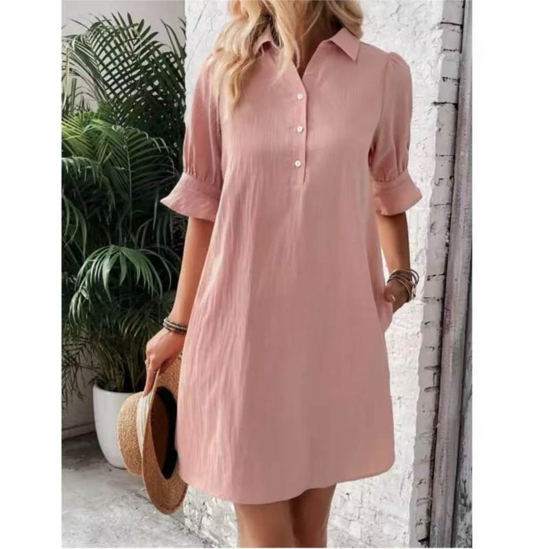 Franchesca™ - Casual Button Down Shirt Dress