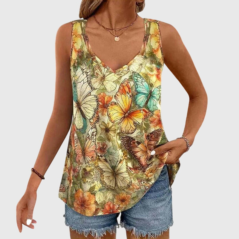 Carolyn - Tanktop with Butterfly Print